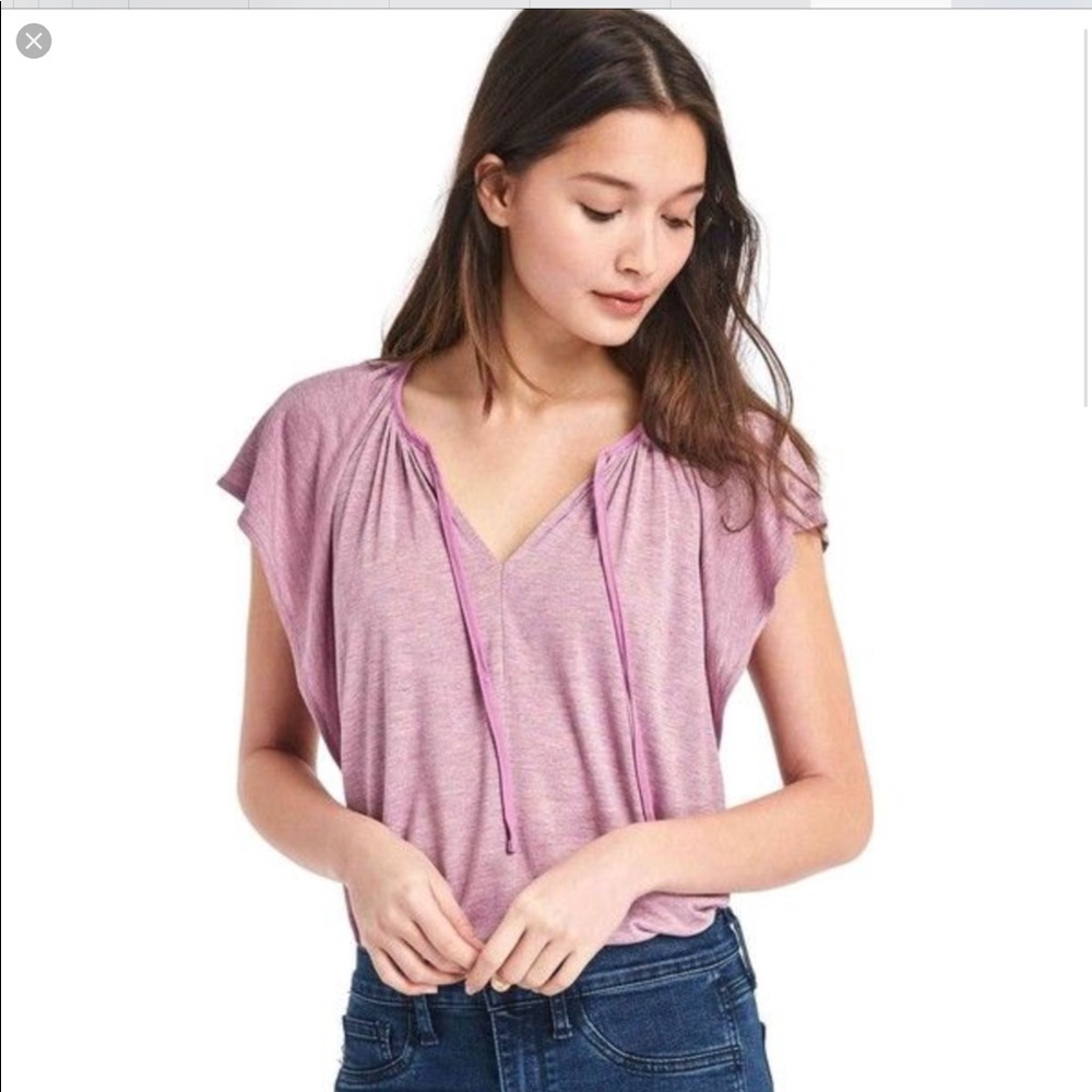 GAP Drapey Flutter Sleeve Shirt Size Small